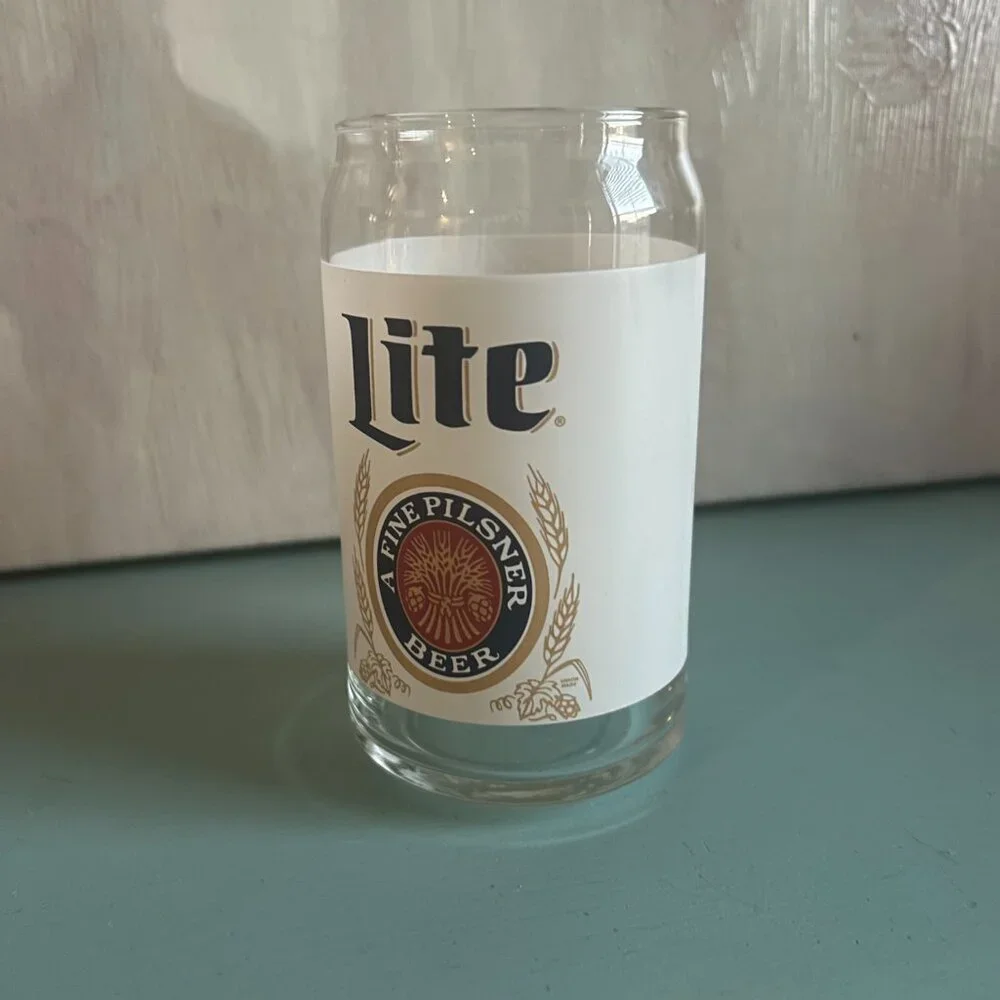 Vintage Miller Lite Can-shaped Pint Glass Beer Home Brewery Pilsner Ale